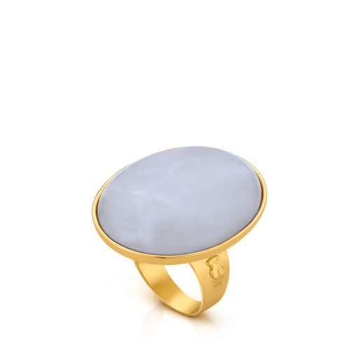 Vermeil Silver Rangi Ring with Chalcedony