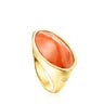 Silver Vermeil Cocktail Ring with orange Glass