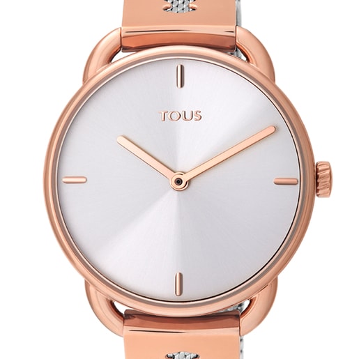 Часы Let Mesh из стали c ионным напылением двух оттенков/ розового золота