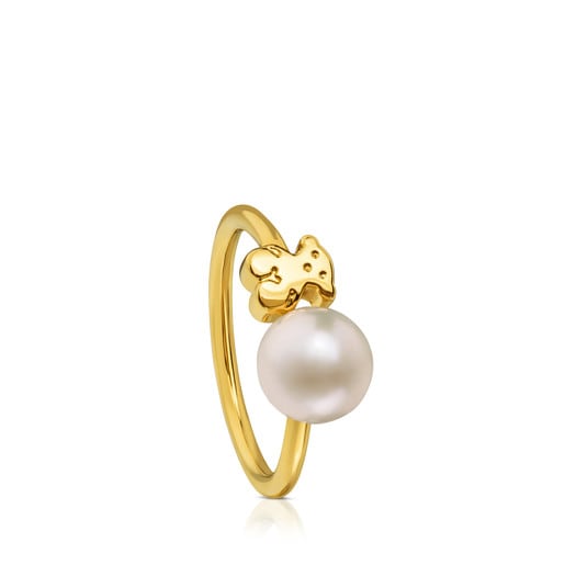 Gold Sweet Dolls Ring with Pearl