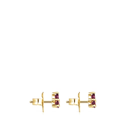 Gold Luz Earrings with Rhodolite