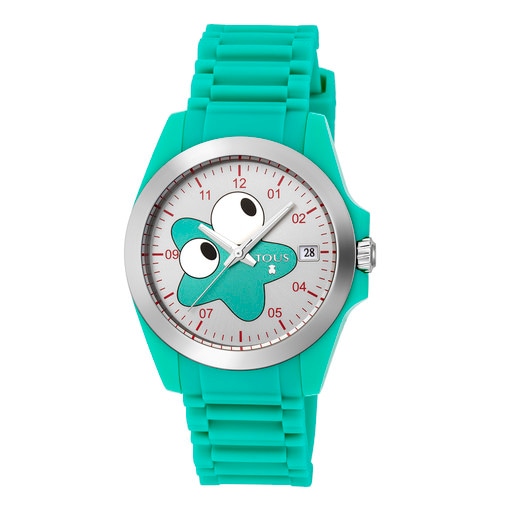 Steel Drive New Fun Watch with blue Silicone strap