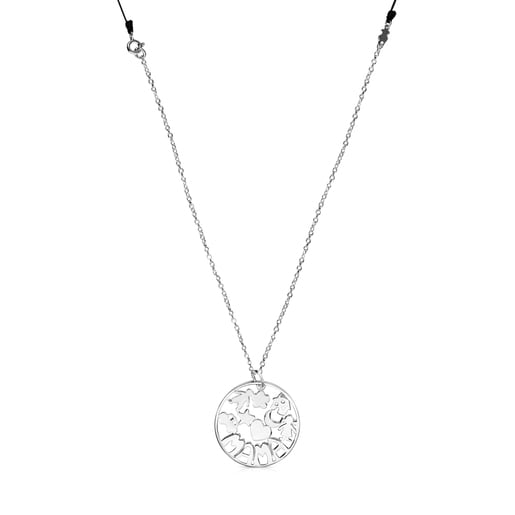 TOUS Mama Necklace in Silver and black cord