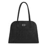 Black Leather T Script City bag