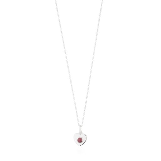 Silver Super Power Necklace with Rhodonite