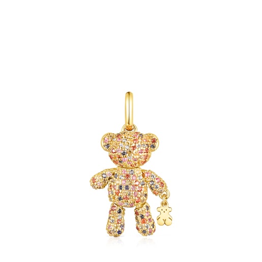 Tous Teddy Bear – Přívěsek ze žlutého stříbra Vermeil s drahokamy