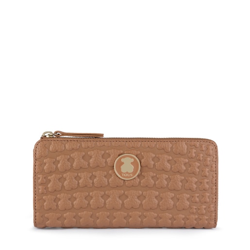 Medium brown Leather Sherton Wallet | TOUS