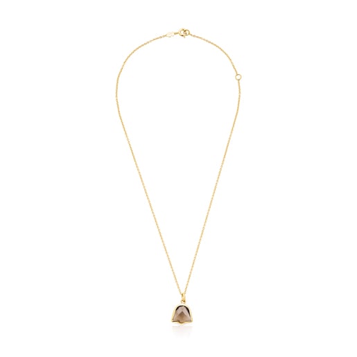 Collar Sweet Dolls Color con ba o de oro 18 kt sobre plata y Cuarzo ahumado