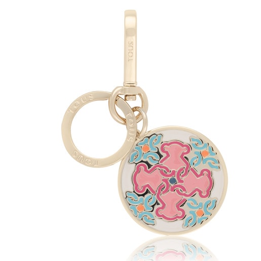 Porta-chaves Mossaic Colors na cor azul-rosa