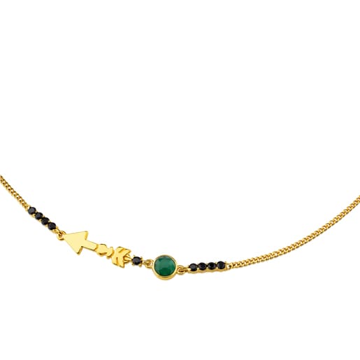 Vermeil Silver Follow Necklace with Spinel and Gemstone