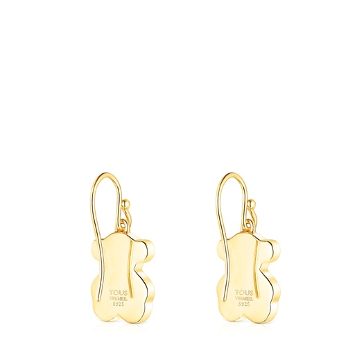 Pendientes cortos Almarusa con baño de oro 18 kt sobre plata y nácar