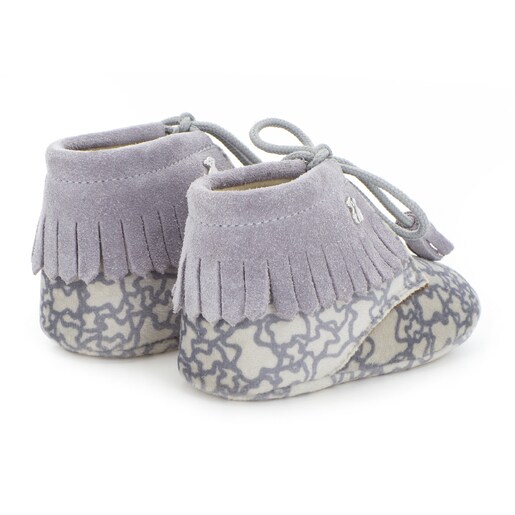 Mini girl’s fringed boots in Grey