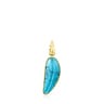 Silver Vermeil Fragile Nature leaf Pendant with Magnesite