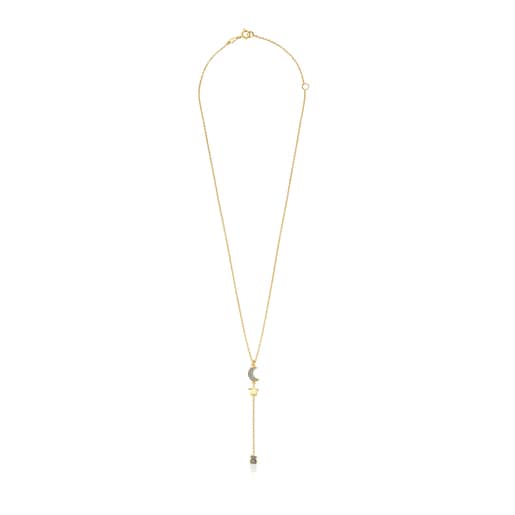 Collar Nocturne con baño de oro 18 kt sobre plata y motivos de diamantes