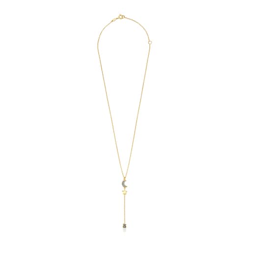 Silver Vermeil Nocturne Necklace with Diamond charms