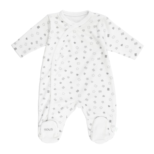 Baby Bear sleepsuit in White