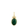 Pendentif Fragile Nature en Argent vermeil et Malachite