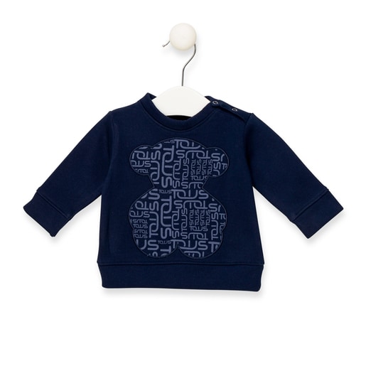 Sweatshirt Urso logograma Azul Marinho