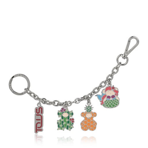 Multicolored Summer Bears Chain Key Ring
