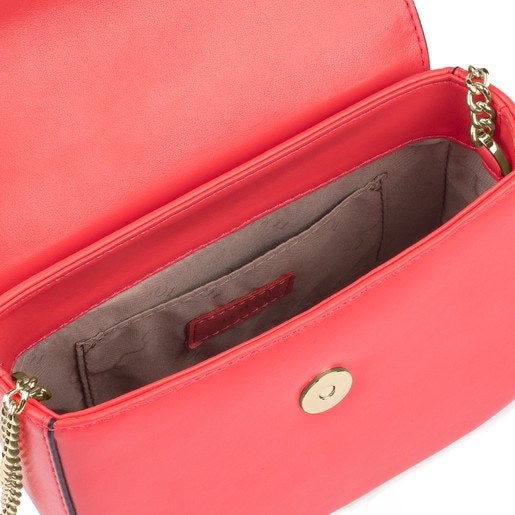 Μικρή τσάντα Χιαστί Rene braided σε κόκκινο-πολύχρωμο