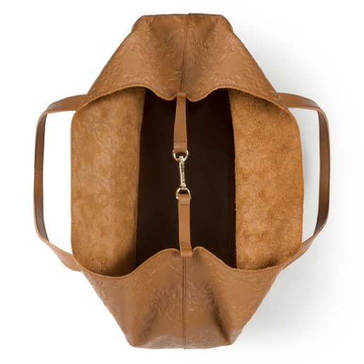 Large natural colored Leather Mossaic Tote bag  