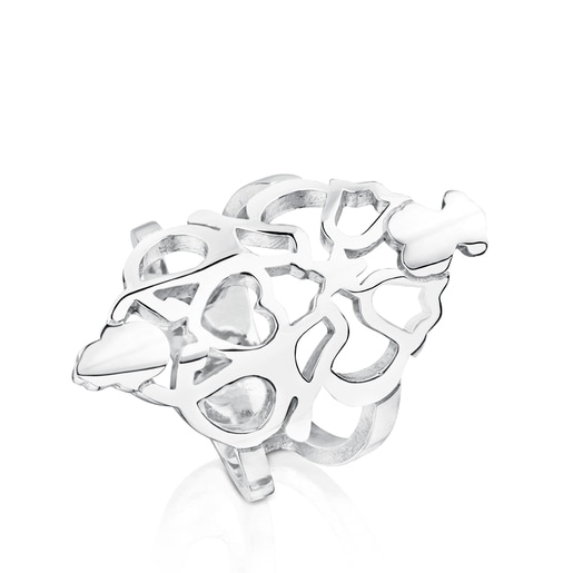 Silver Motif Power Ring