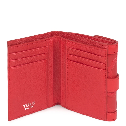 Small red leather Tous LOVE Icon wallet