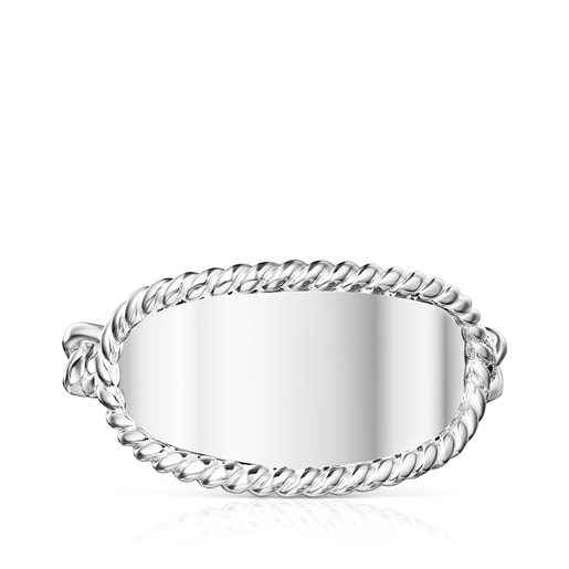 Silver TOUS Minne Ring with oval medallion