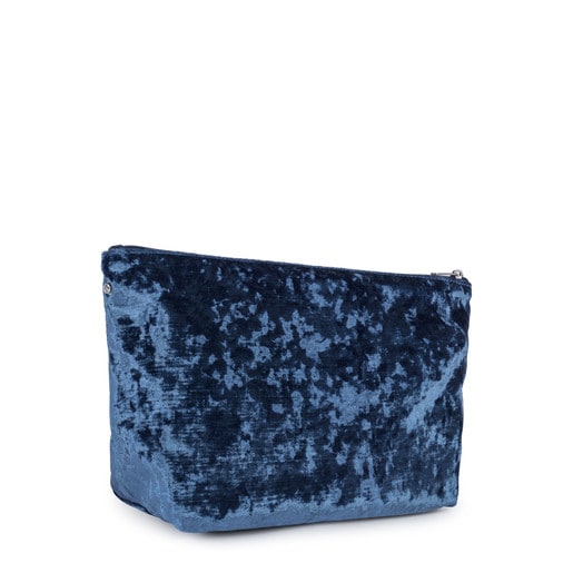 حقيبة يد Kaos Shock متوسطة الحجم من القطيفة باللون الأزرق