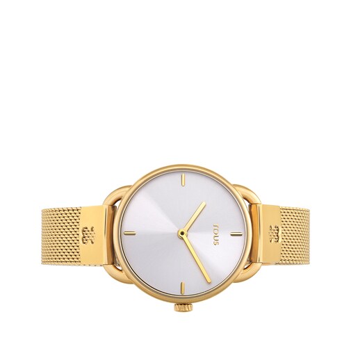 Reloj Let Mesh de acero IP dorado