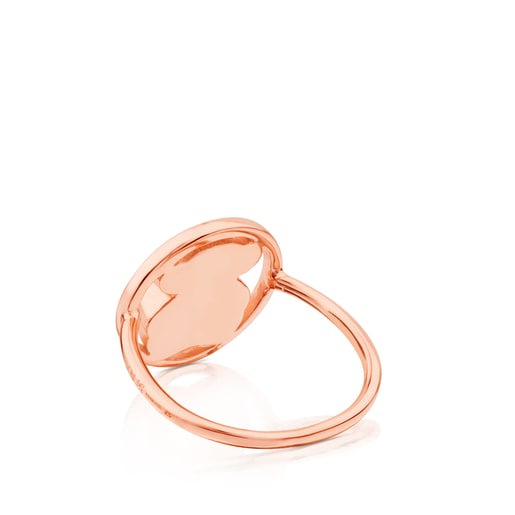Кольцо Camille из серебра с розовой позолотой и перламутром