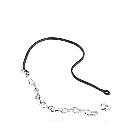 Set Hold Pulsera - Collar de Plata y Cuero