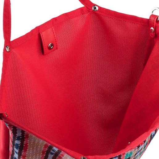 حقيبة تسوق Jodie Tartan Bears باللون الأحمر وألوان متعددة