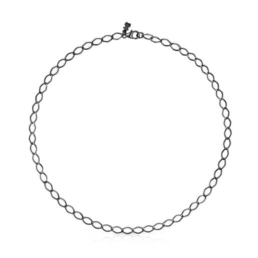 Collier ras du cou TOUS Chain losange en Argent dark silver