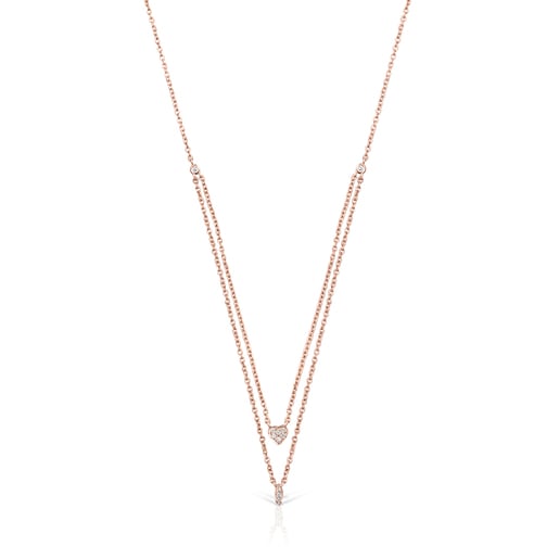 Rose Gold TOUS Les Classiques Necklace with Diamonds 0.08ct