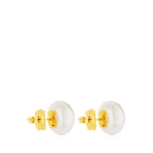 Gold TOUS Pearl Earrings with Pearl