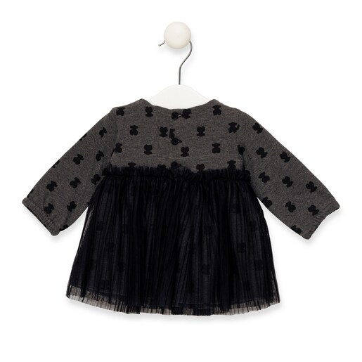 Vestido con falda tul Print Gris