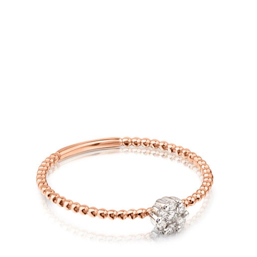 retrasar plan de ventas Amabilidad Anillo de oro rosa con rosetón de diamantes TOUS Brillants | TOUS