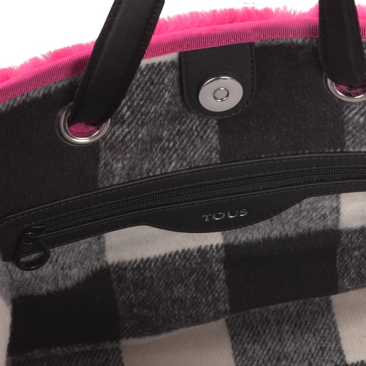 Shopping mediano Amaya Fur fucsia