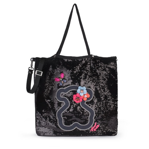 Black Jodie Special Patch Shopping bag