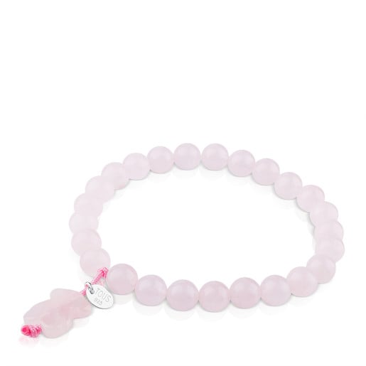 Silver TOUS Color Bracelet with pink quartz