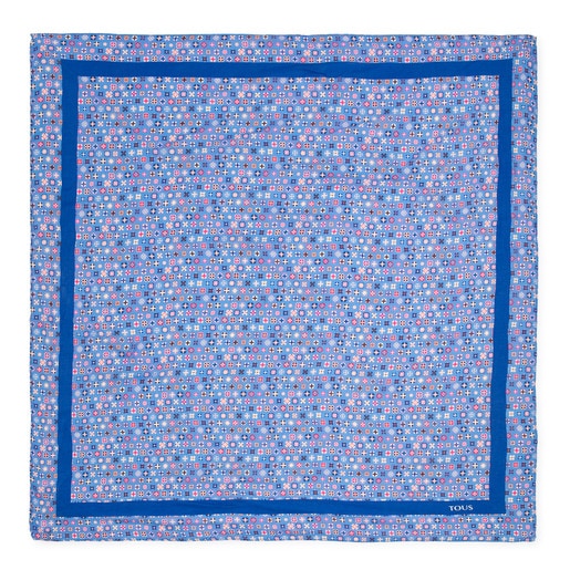 マルチカラー - ブルーのスカーフ Mossaic