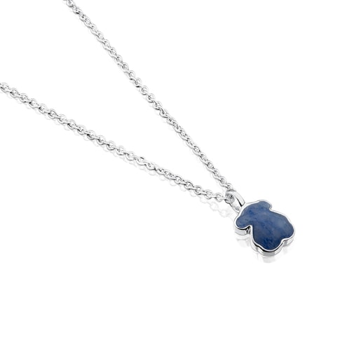 Collier New Color en argent avec quartz avec dumortierite