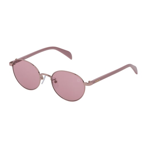 Lunettes de soleil Metal Bear en Métal de couleur rose