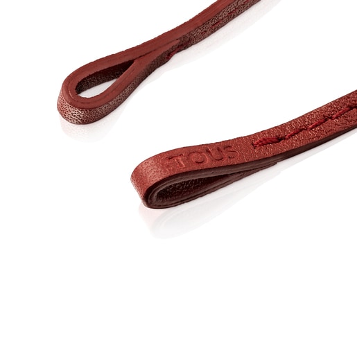 Pack Pulsera y Cadena Hold de cuero rojo
