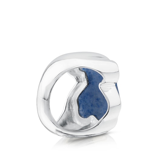 Silver New Color Ring with Dumortierite
