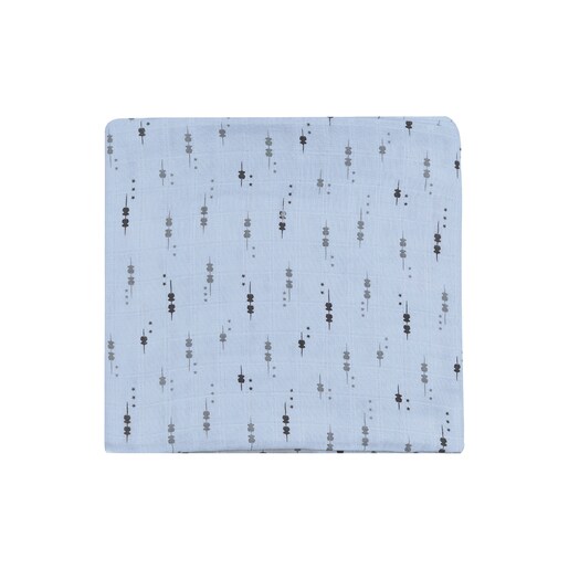 Muselina estampada Azul Celeste