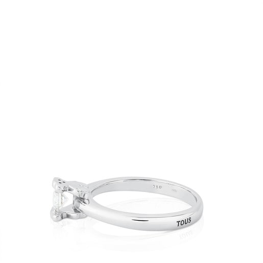 White Gold TOUS Sweet Diamonds Ring with Diamond Bear motif