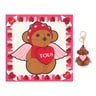 Комплект брелок Teddy + платок LOVE в розовом цвете