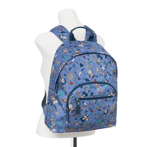 Medium blue Nylon School Playground Backpack | TOUS